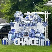 Blue and White Yardsign
